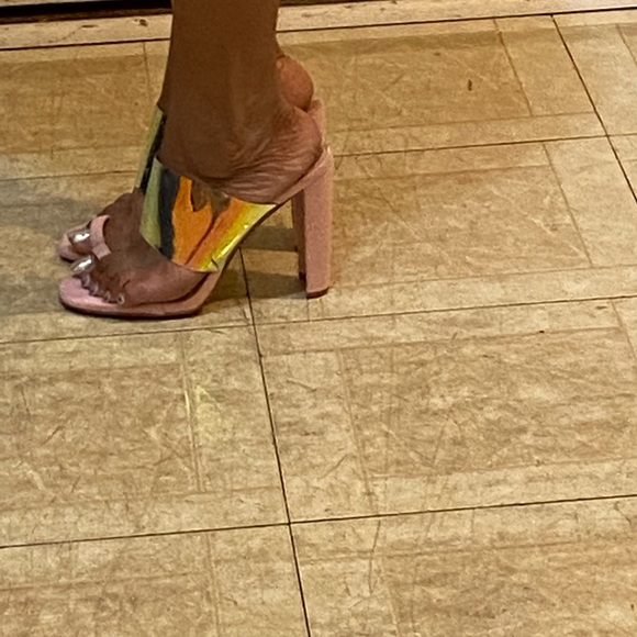 New Direct from Manufacturer! 4inch peep toe mule slide heel sandal - Picture 3 of 3